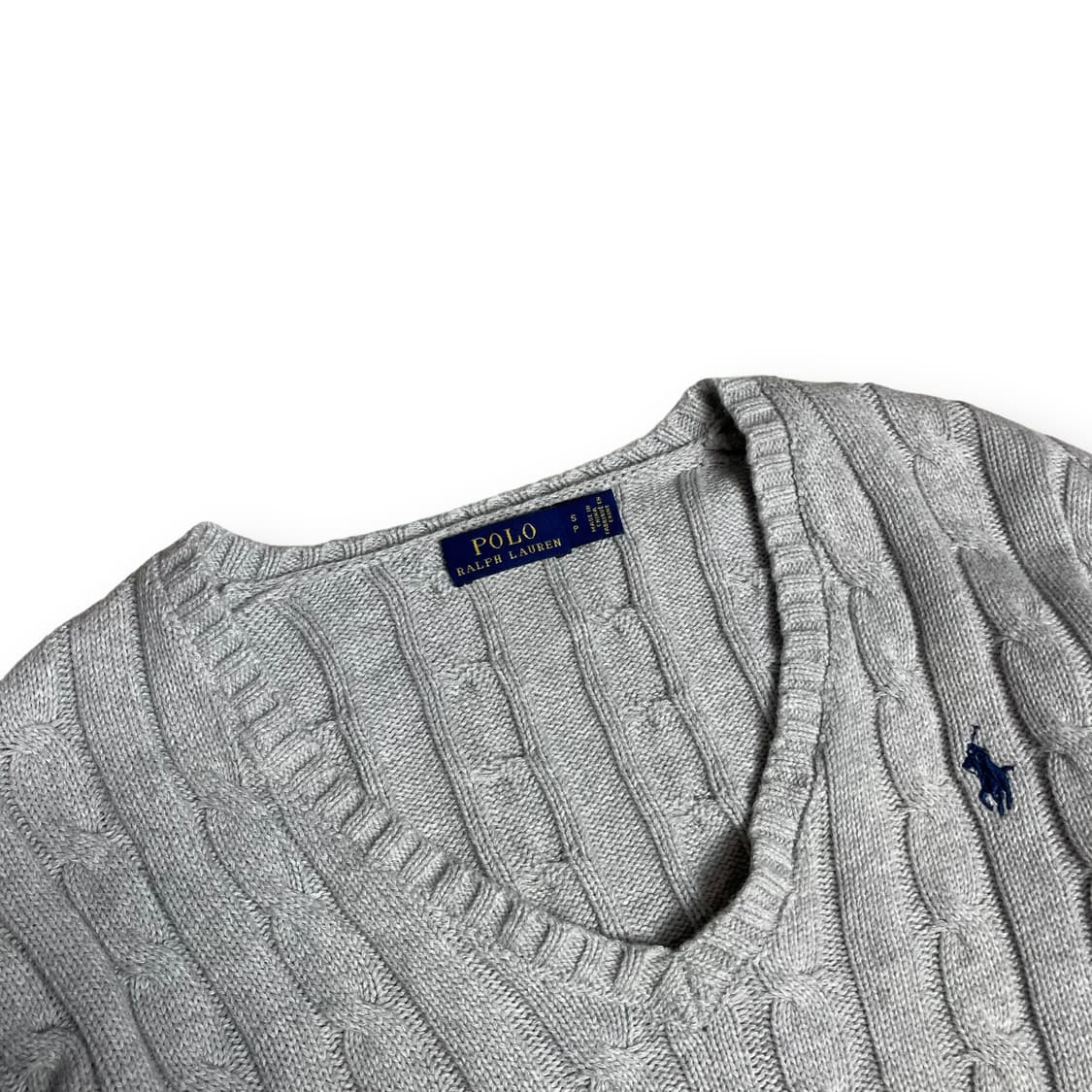 폴로 랄프로렌 연그레이 브이넥 케이블니트 상품이미지4