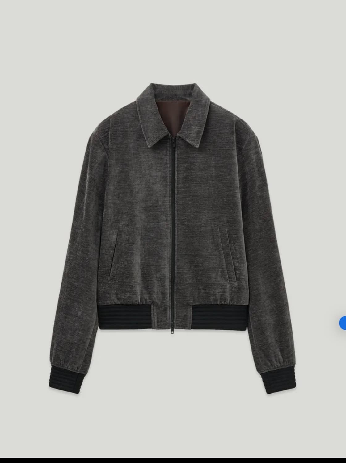 엘무드 스모킹 벨벳 블루종 자켓 미드나잇 그레이(정가258,000) 상품이미지1