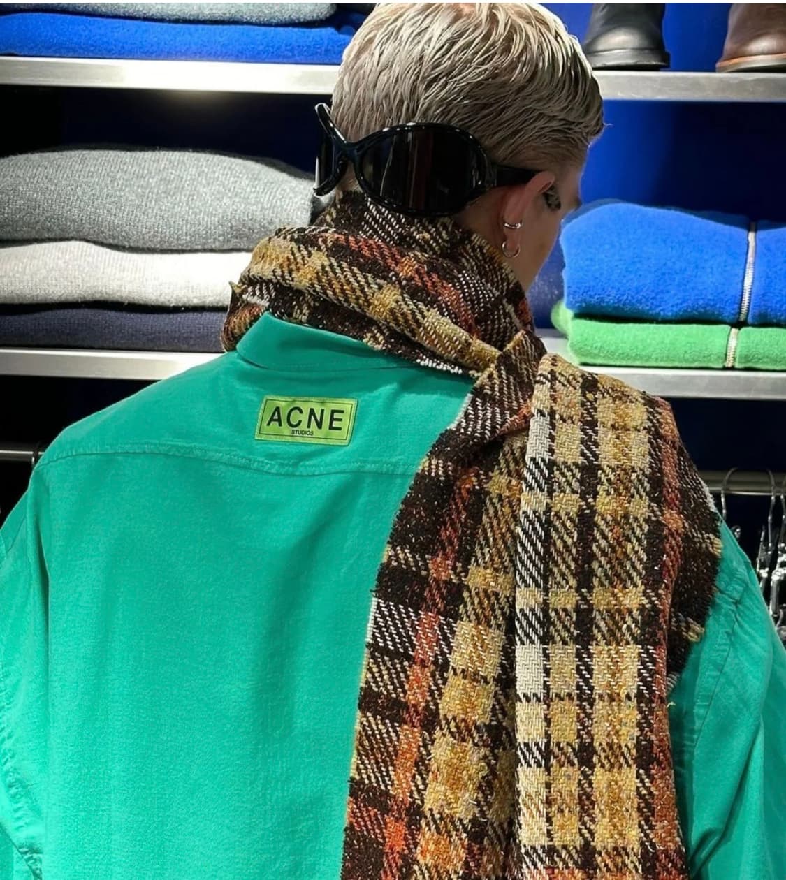 ACNE STUDIOS 터쿼이즈 그린 오버사이즈 셔츠 상품이미지3