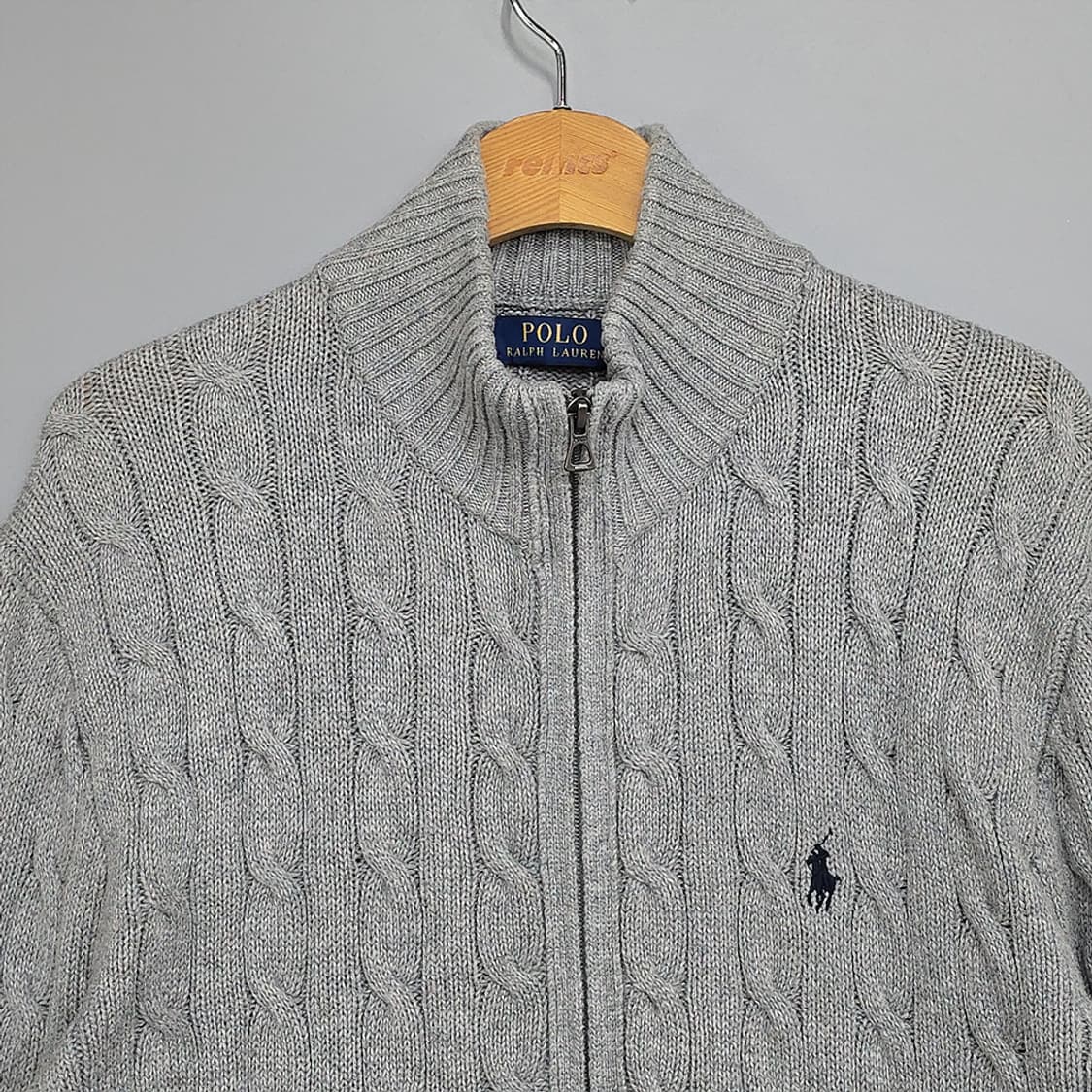 폴로랄프로렌(Polo) 케이블 니트 코튼 집업 스웨터 가디건 M 상품이미지3