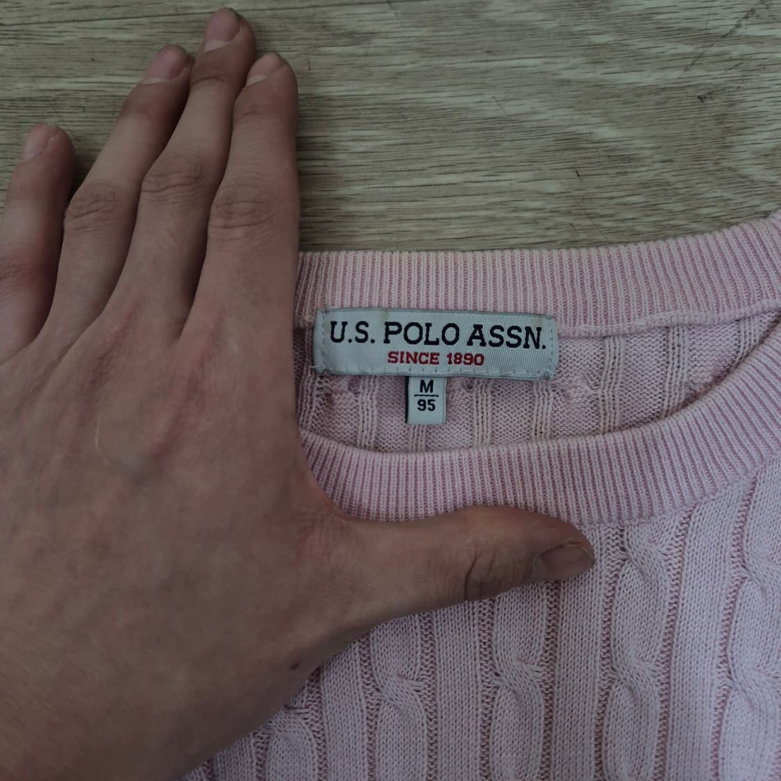 US 폴로 아센 케이블 꽈배기 니트 M(95) 상품이미지5