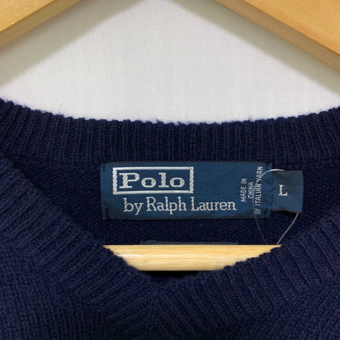 폴로 랄프로렌 램스울 네이비 브이넥 니트 남성 L 상품이미지5