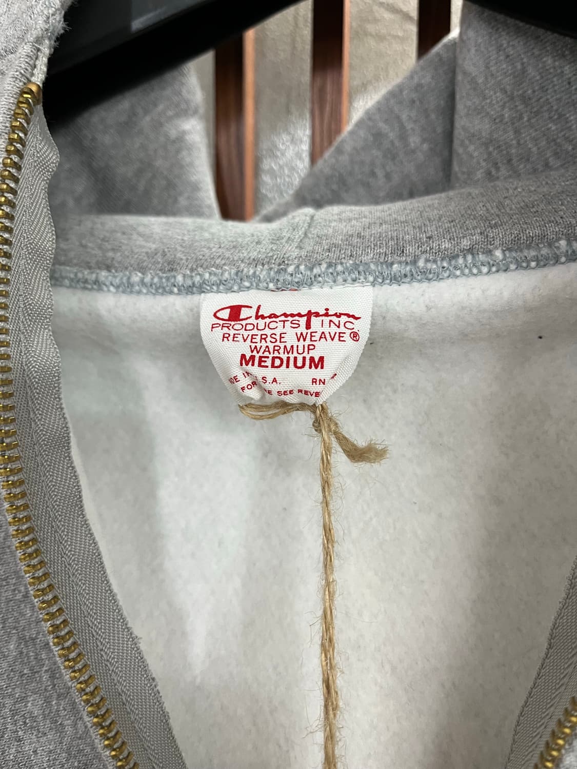 챔피온 리버스위브 made in usa 레드탭 후드집업 그레이 M 상품이미지5