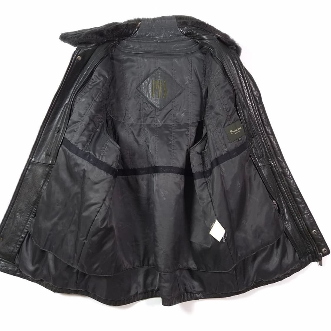 맨스타 리얼 레더 카라 퍼 가죽 자켓 L 상품이미지5