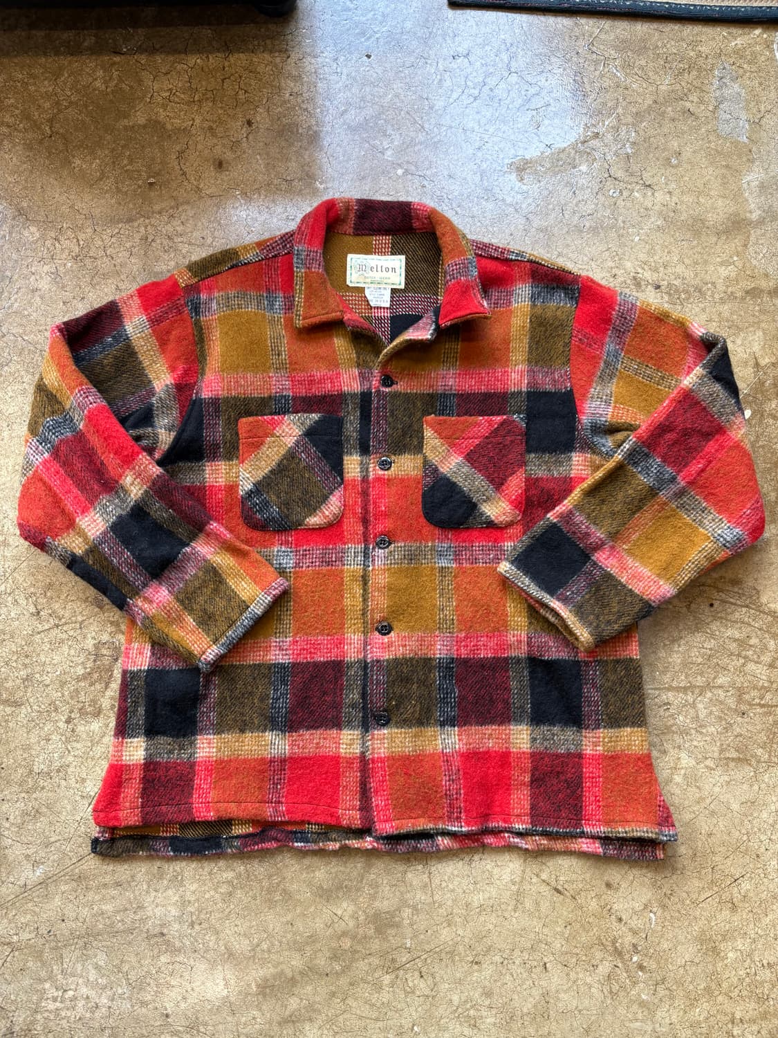 80s Melton 울 워크 셔츠 재킷 상품이미지1