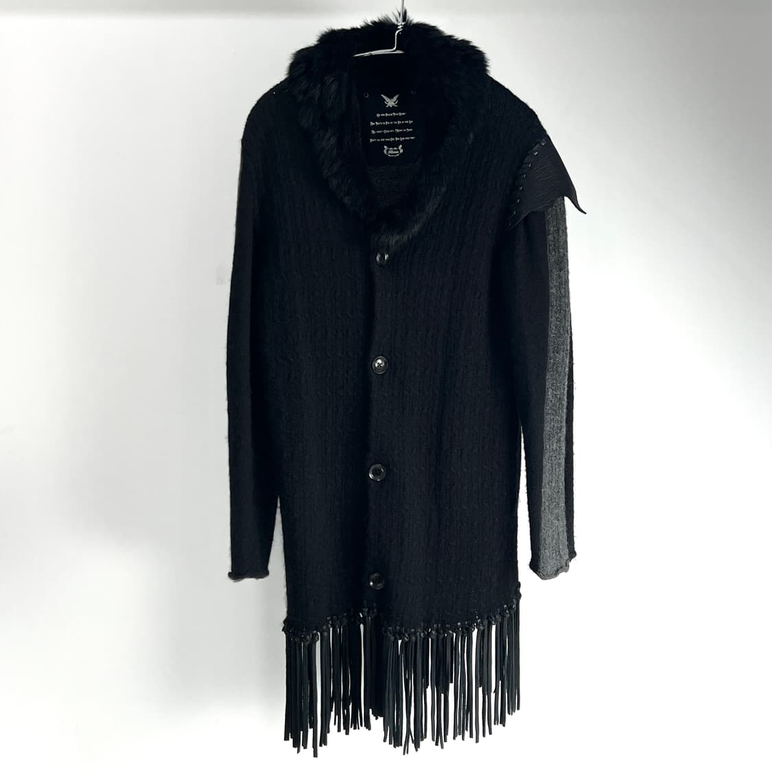 로엔 레더 프린지 울 롱코트 상품이미지7