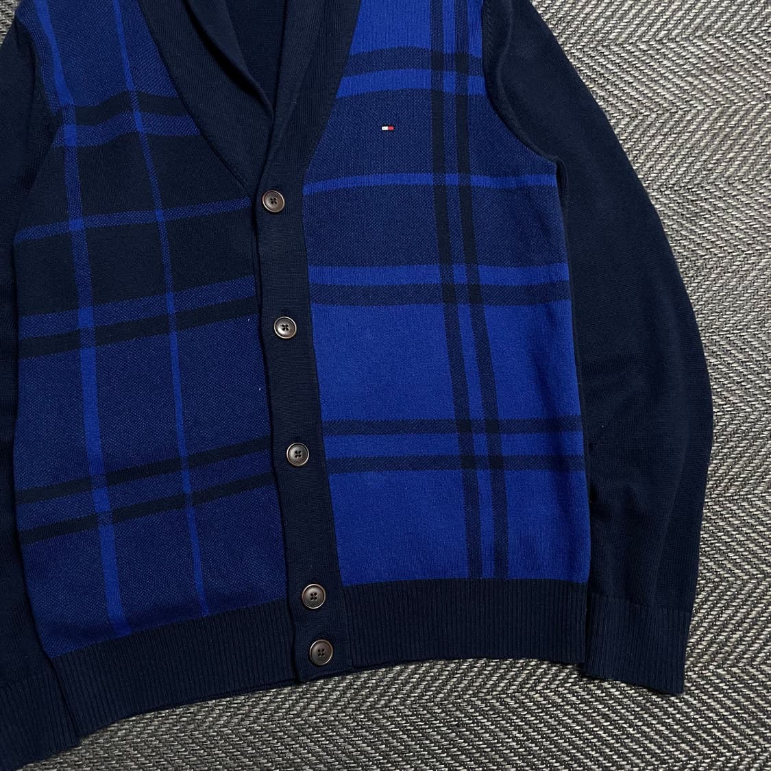 타미힐피거 자수로고 체크 패턴 가디건o 5342 상품이미지2