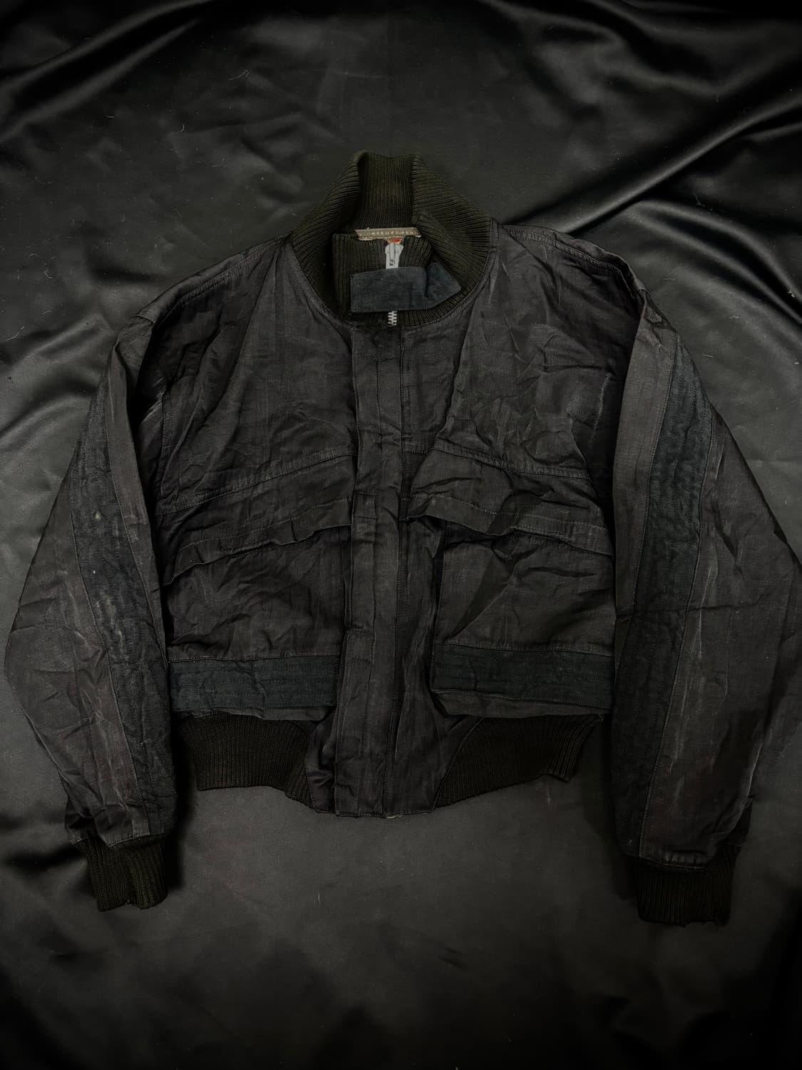 Y2K Bomber-Fit Black Work Jacket 상품이미지4