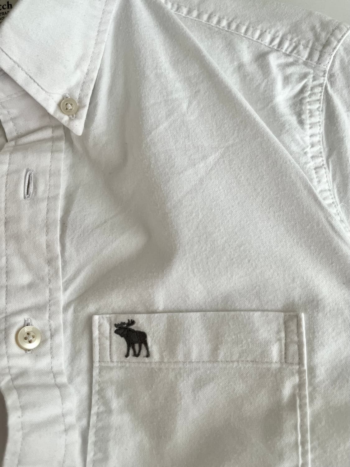 S) 아베크롬비 옥스퍼드 셔츠 화이트 상품이미지4