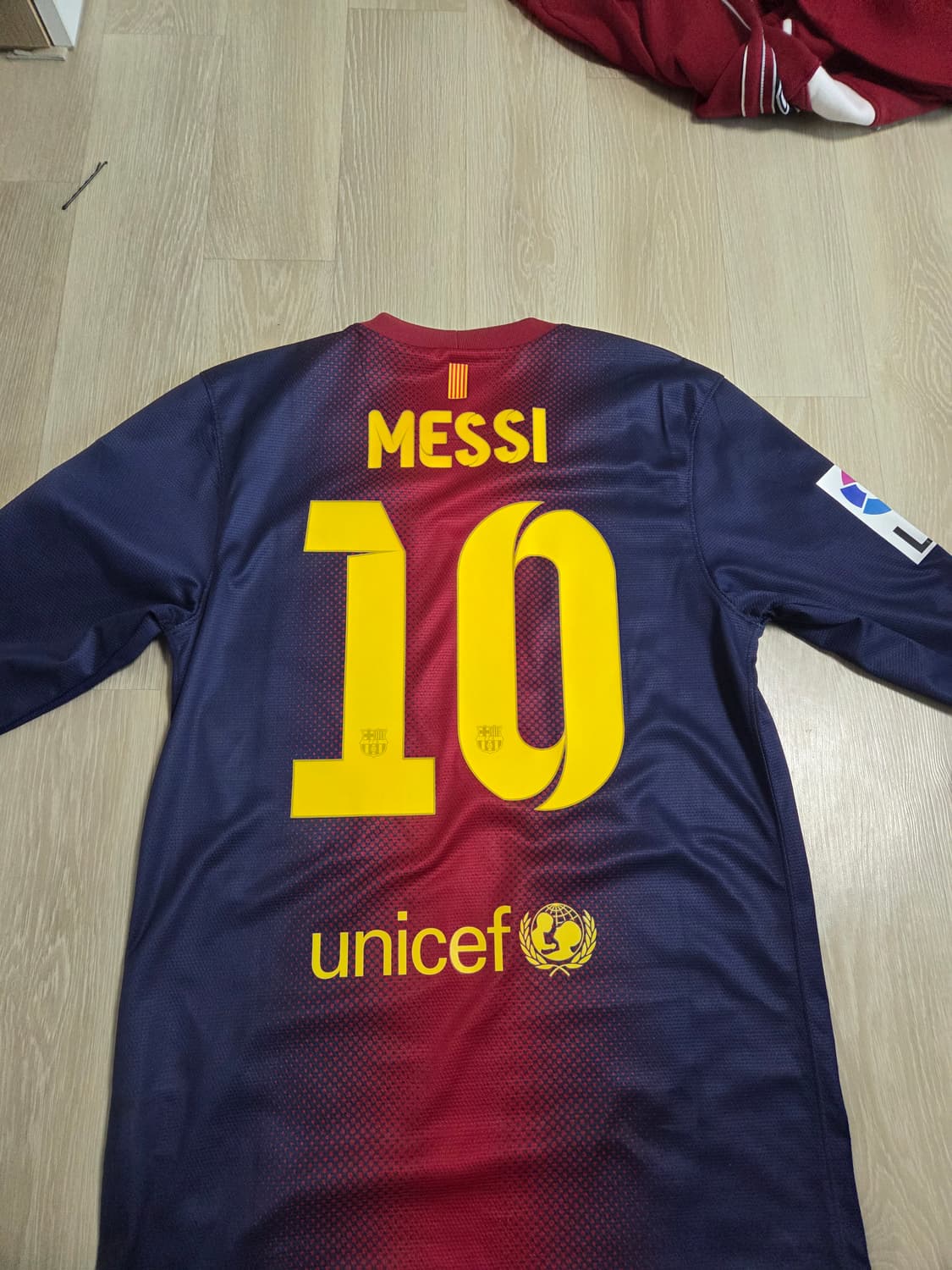 바르셀로나 12 13 메시 유니폼 긴팔 해외S 올오피셜 마킹 상품이미지1