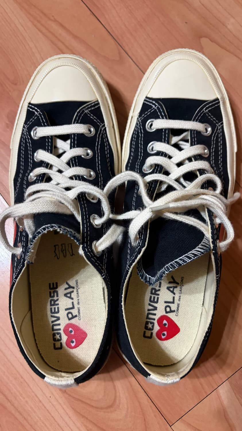 컨버스 x 플레이 꼼데가르송 척 70 로우 블랙 265 상품이미지2