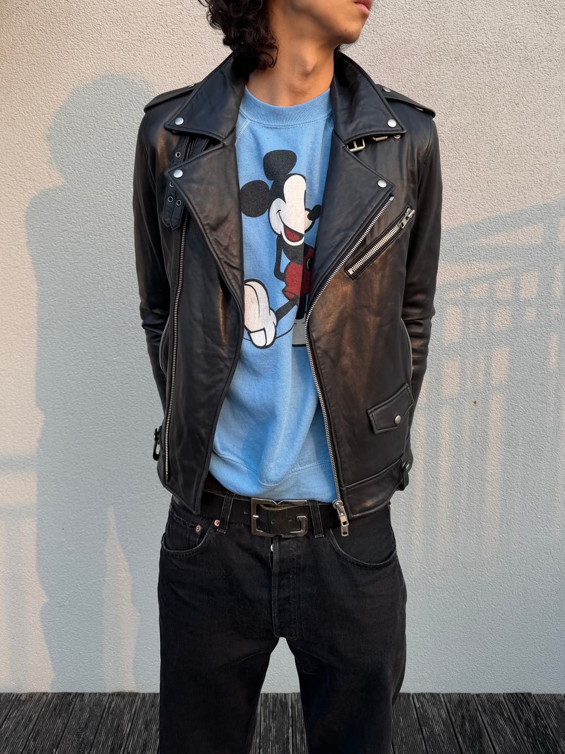 빈티지 이태리 레더 자켓 상품이미지2