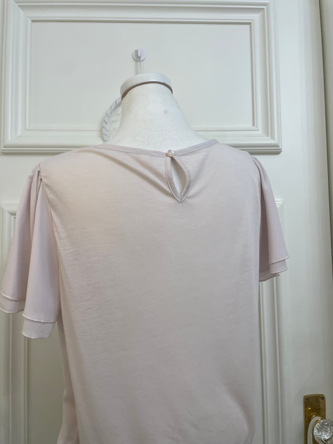sheer pink pleats point basic blouse 상품이미지4