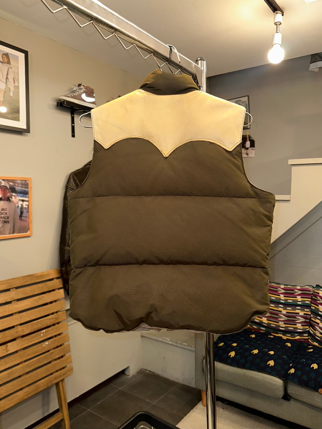 Sugar Cane leather yoke T/C down vest 상품이미지9