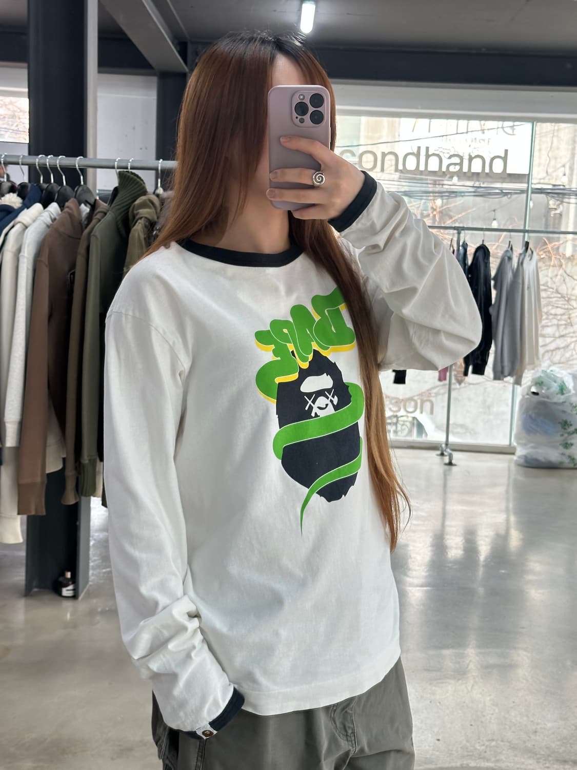 베이프x카우스 롱슬리브 링거티  상품이미지3