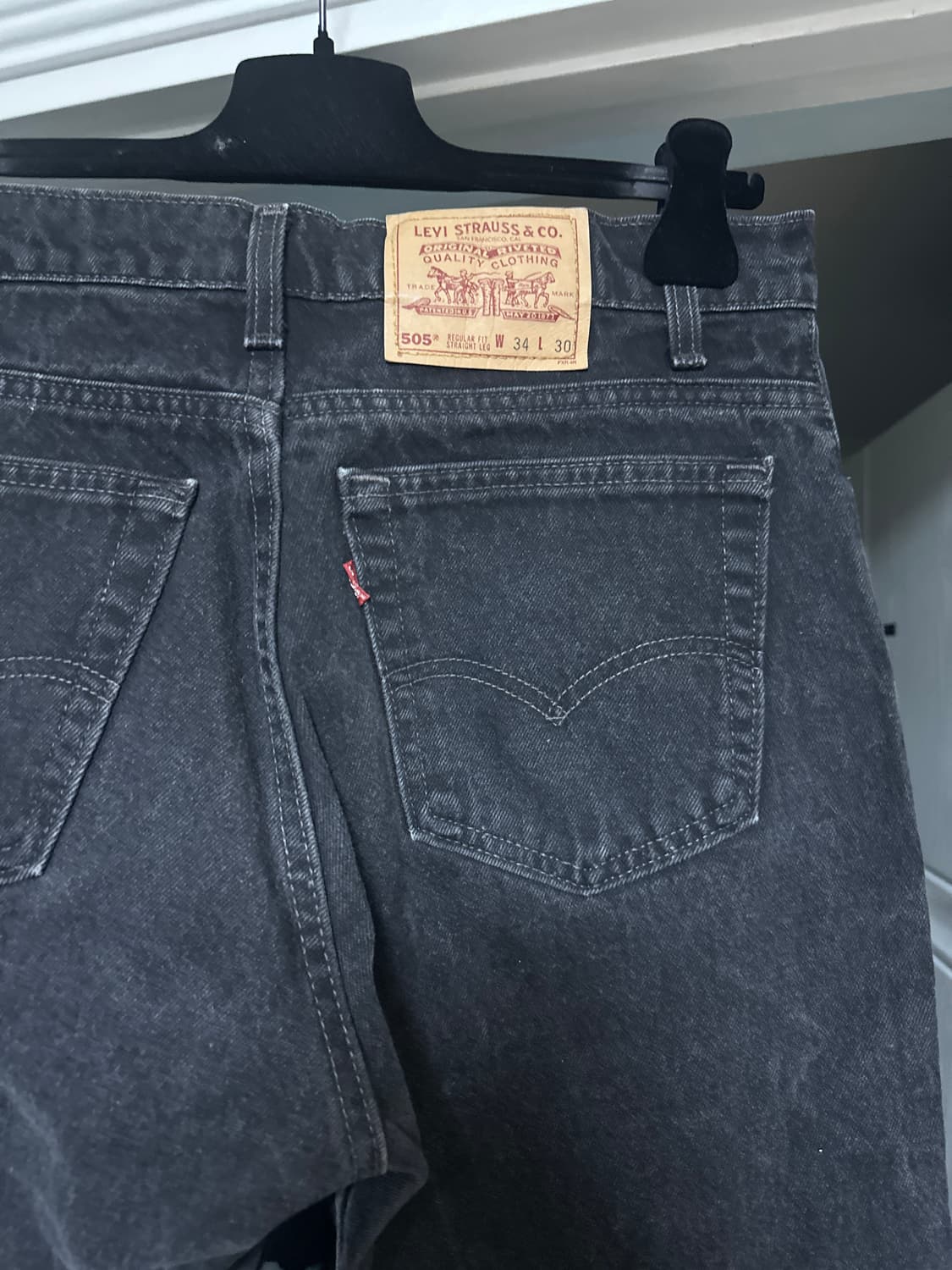 [34X30] 90s 리바이스 빈티지 505 흑청 상품이미지4