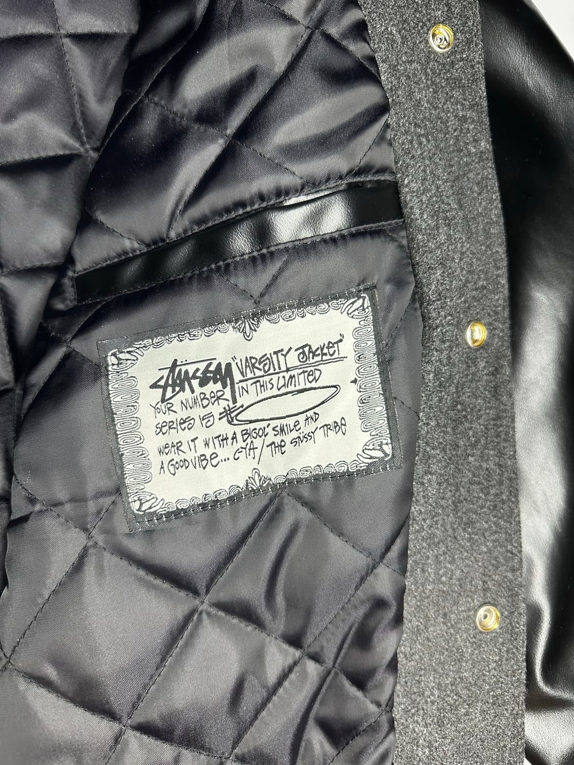 스투시 S로고 바시티 자켓 블랙 XL 상품이미지7