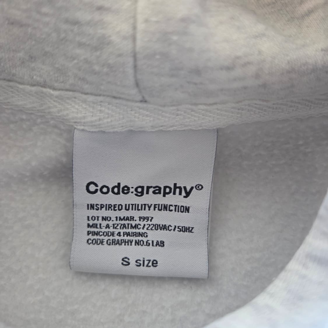 Code:graphy CGP 후드티 S M.GREY 상품이미지3