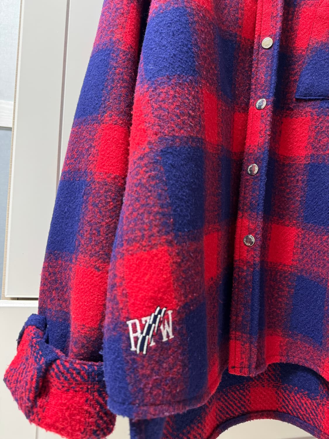 로맨틱크라운 체크 셔츠 자켓 레드 상품이미지4