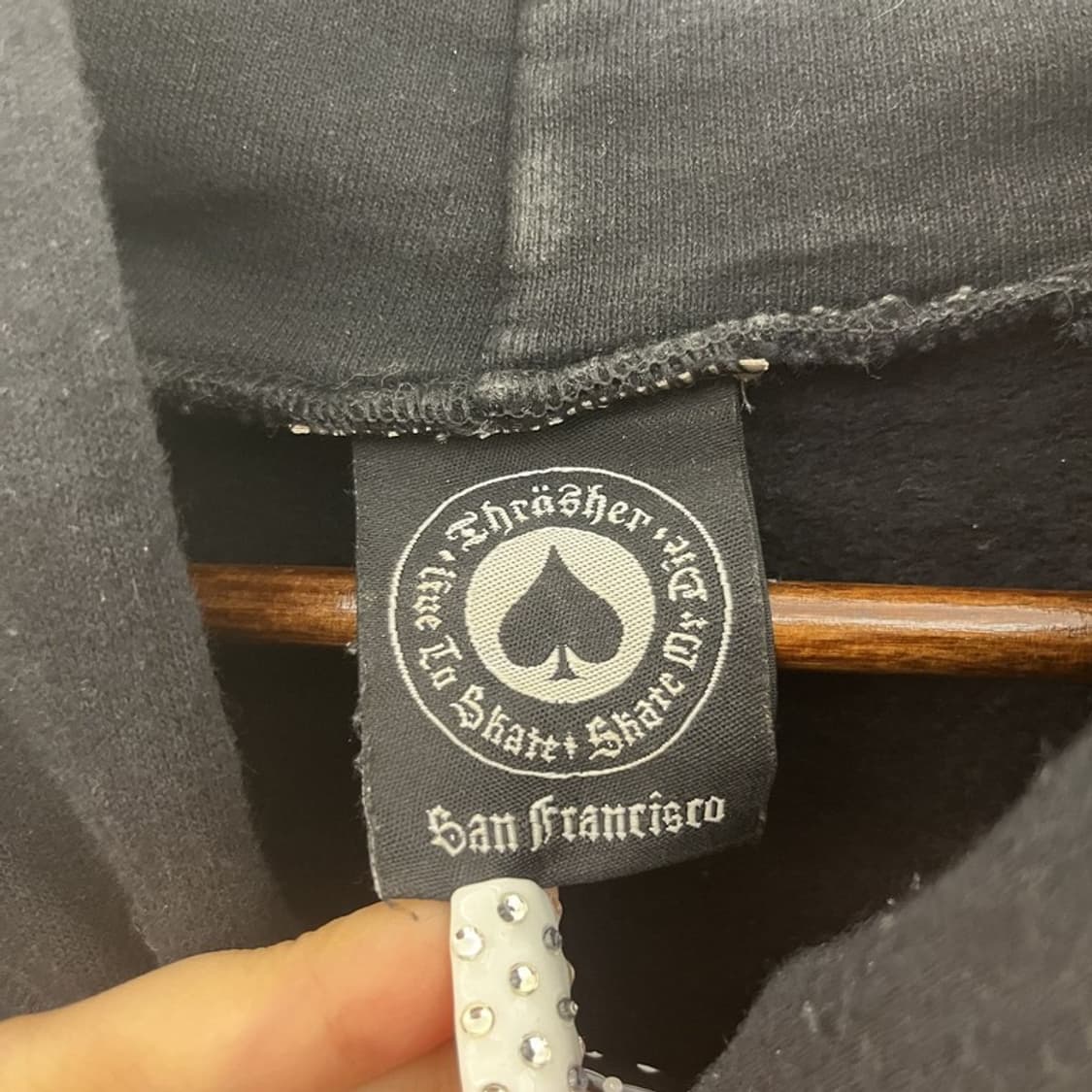 트레셔 올드스쿨 스트릿 펑크 불꽃로고 후드티 L C10095 상품이미지5