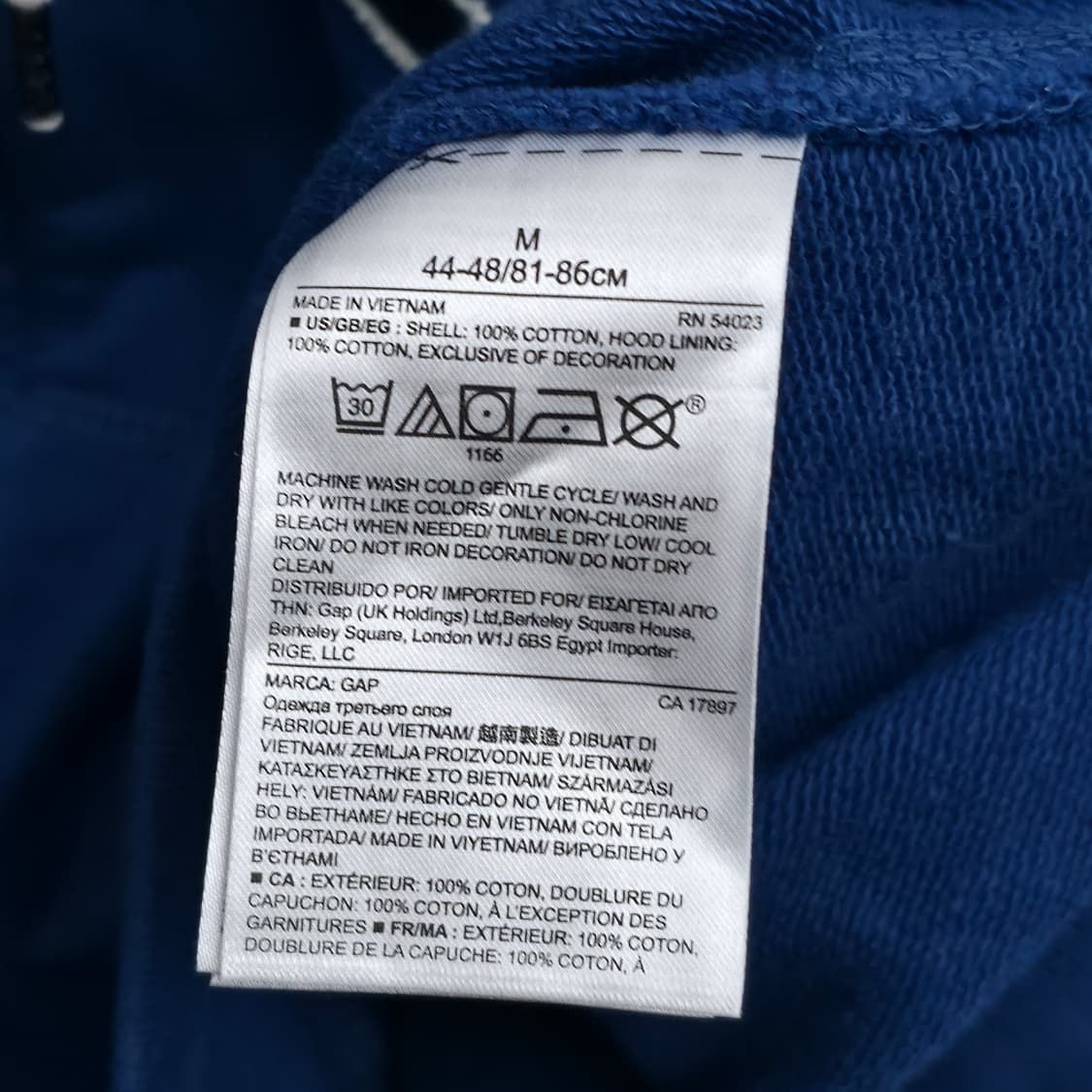 [M] GAP 갭 블루 후드집업 상품이미지6