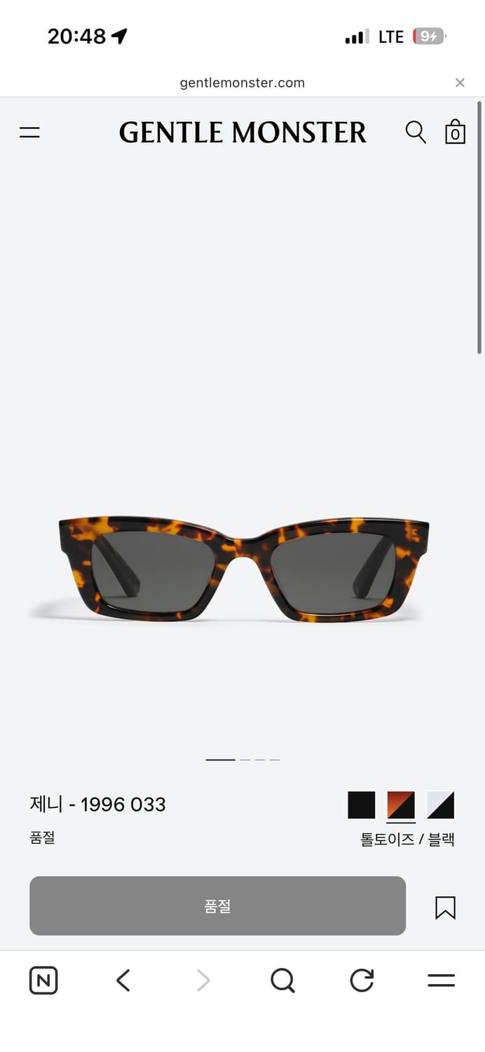 젠틀몬스터 김나영 제니 1996 033 제니 콜라보 선글라스 상품이미지5