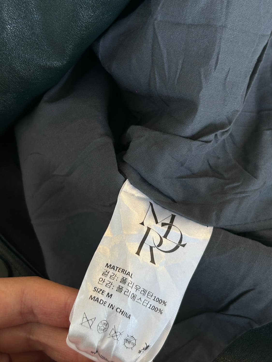 Two-Tone Cropped Leather Jacket 상품이미지5