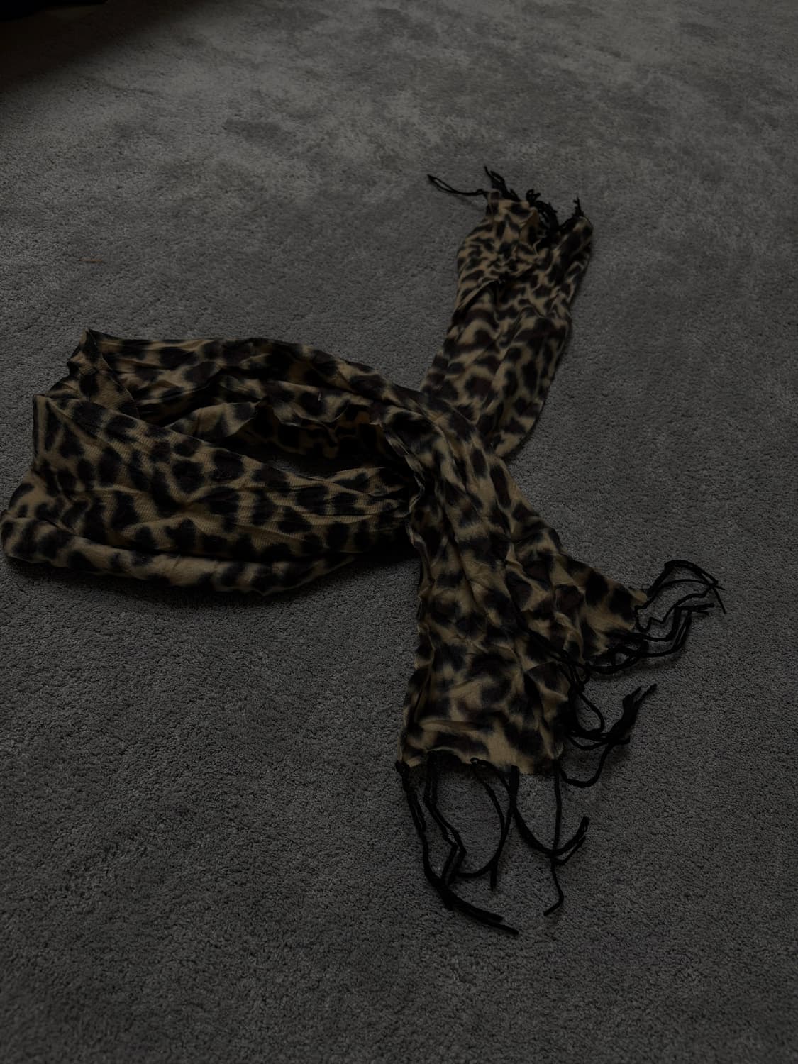 Vintage v-kei punk mood leopard scarf 상품이미지3