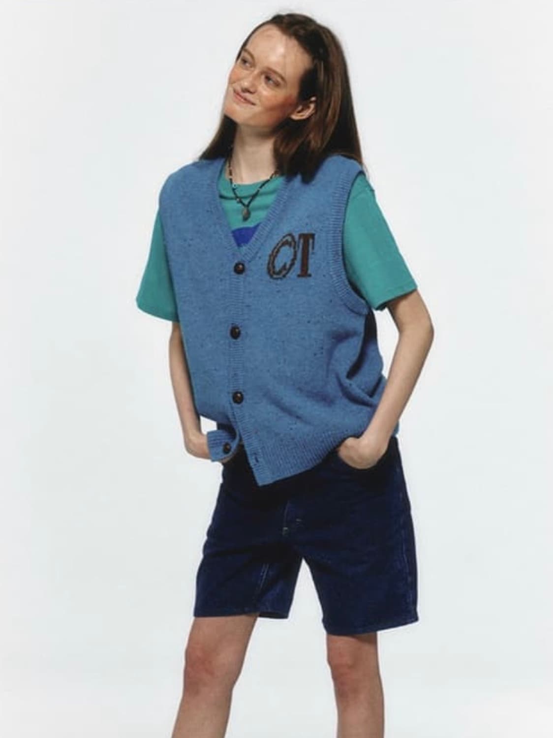 테켓 니트 조끼 베스트 (OS) 상품이미지1