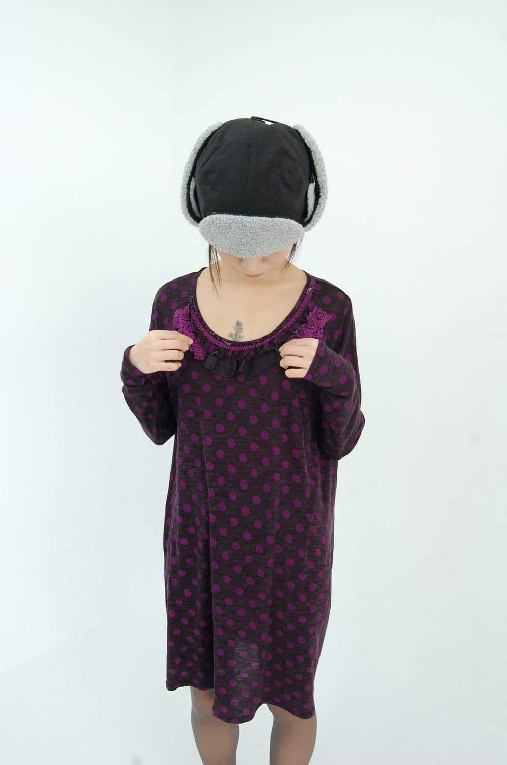 Sunaokuwahara dot lace one piece 상품이미지1