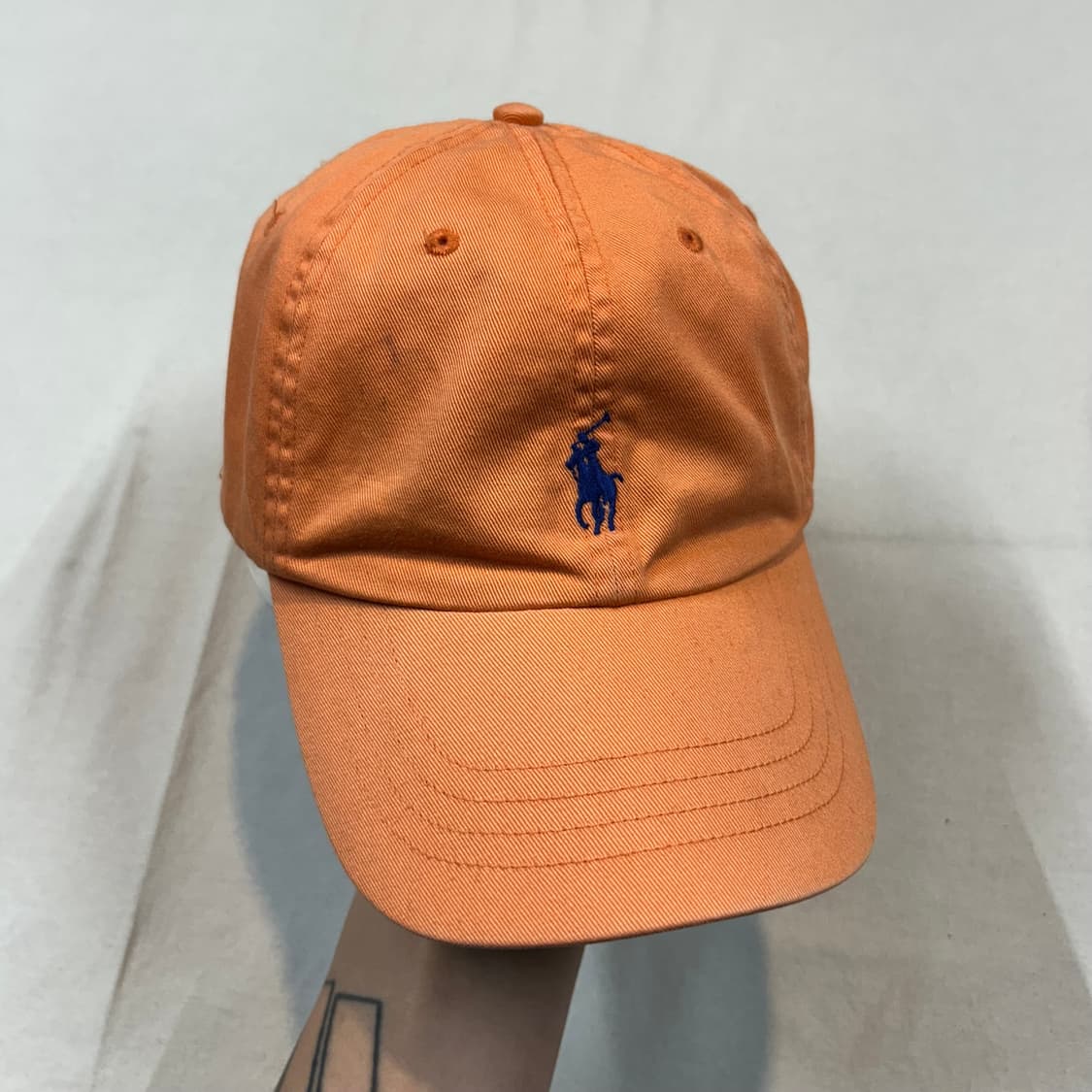 폴로 랄프로렌 주황색 볼캡 모자 가죽스트랩 정품 상품이미지2