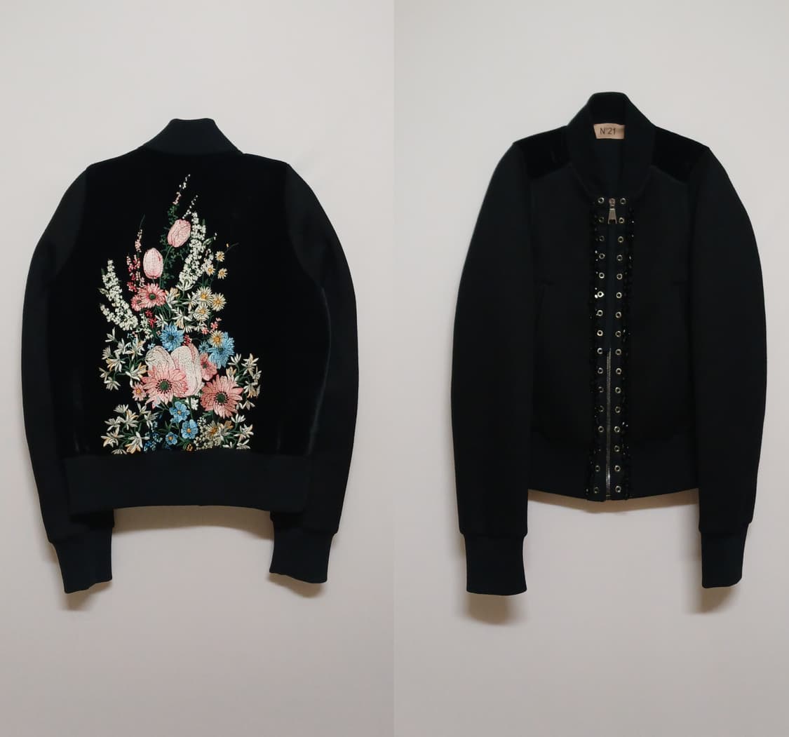 넘버투애니원 N21 자수 비즈장식 봄버 자켓 상품이미지1
