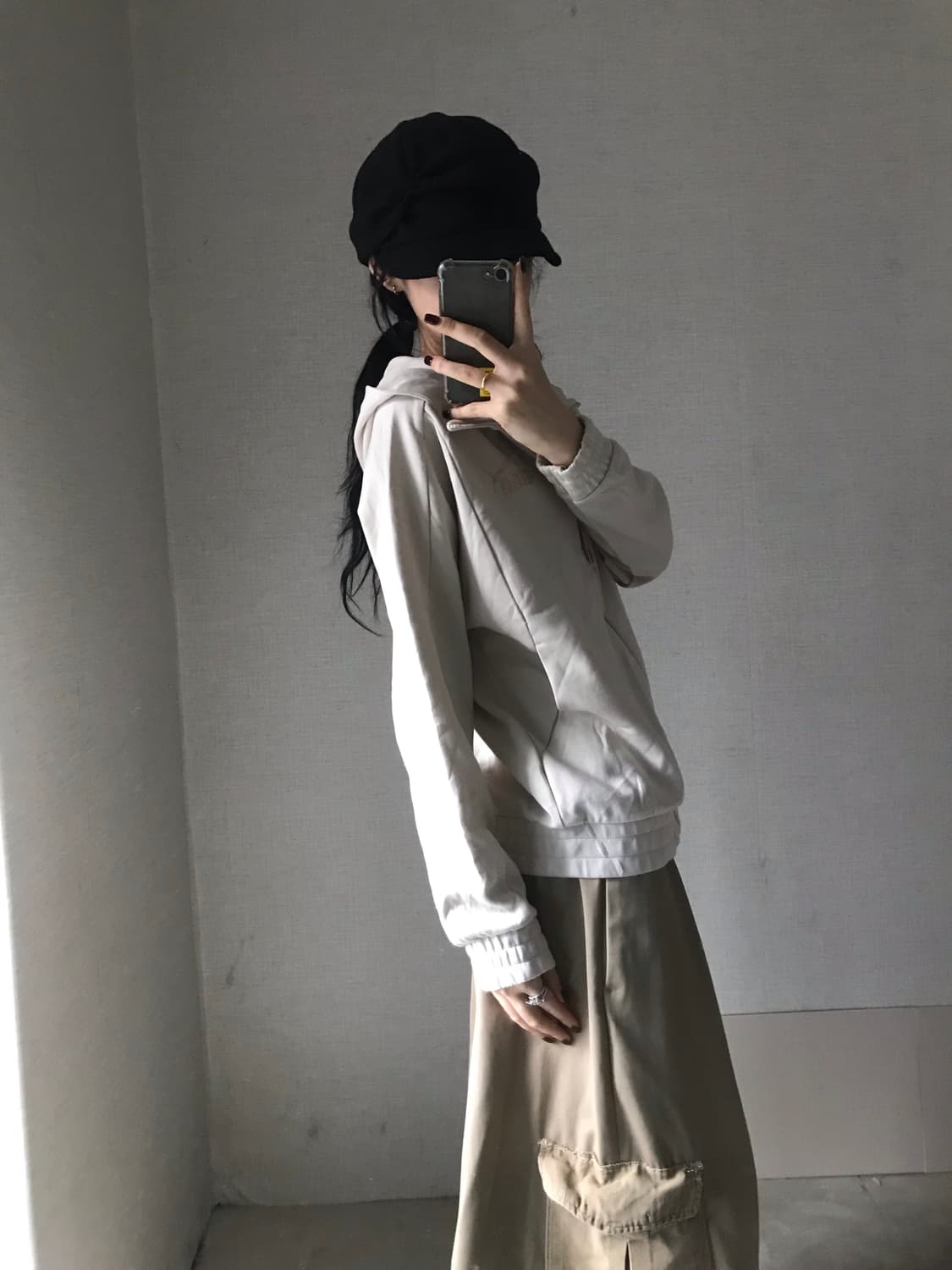 퓨마 아이보리 큐빅 후드집업 상품이미지4