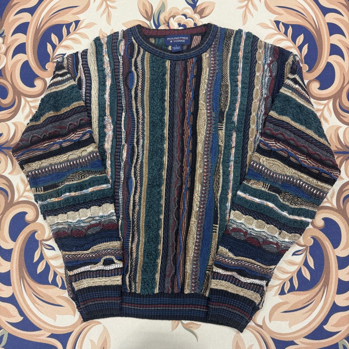 (S)VTG 패턴 케이블니트 스웨터 상품이미지1