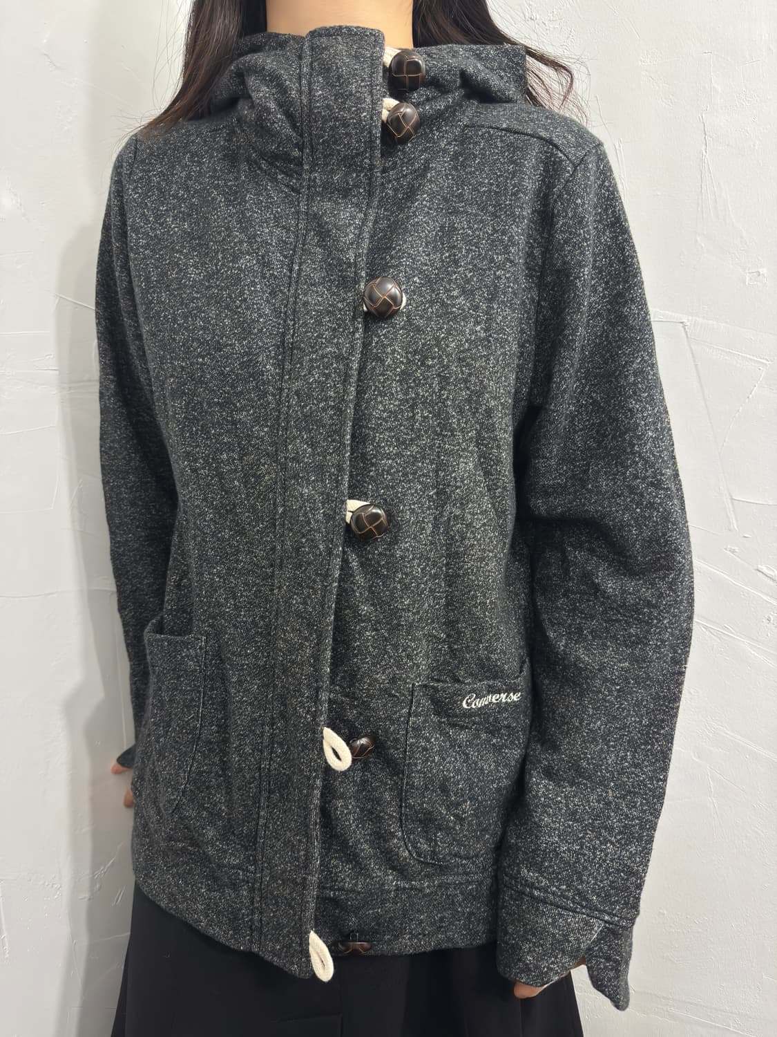 converse button hood cardigan 상품이미지2