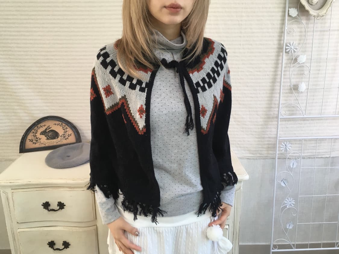 일본빈티지 보헤미언 케이프 가디건 상품이미지6