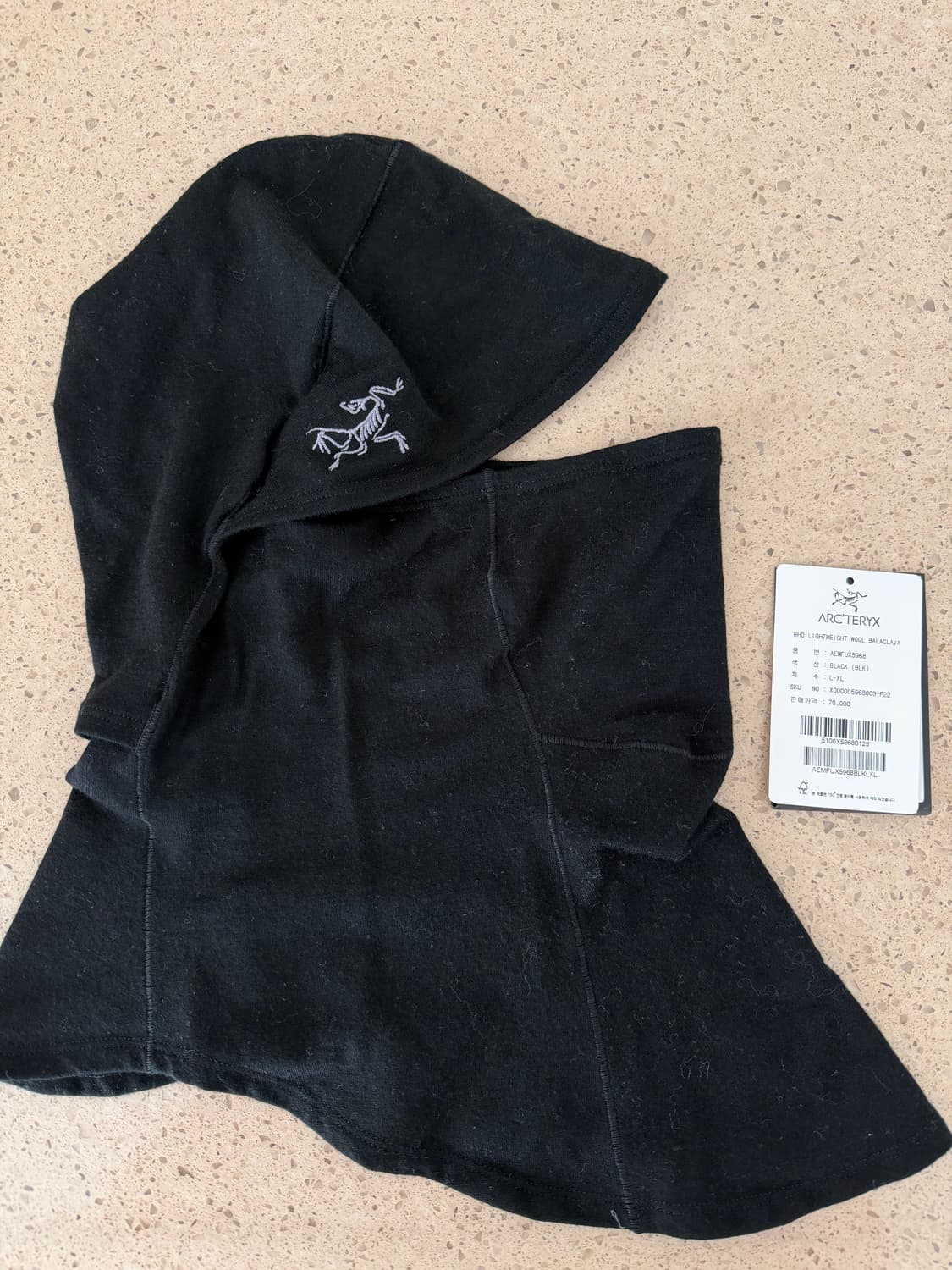 [L-XL] 아크테릭스 로 라이트웨이트 울 바라클라바 블랙 상품이미지1