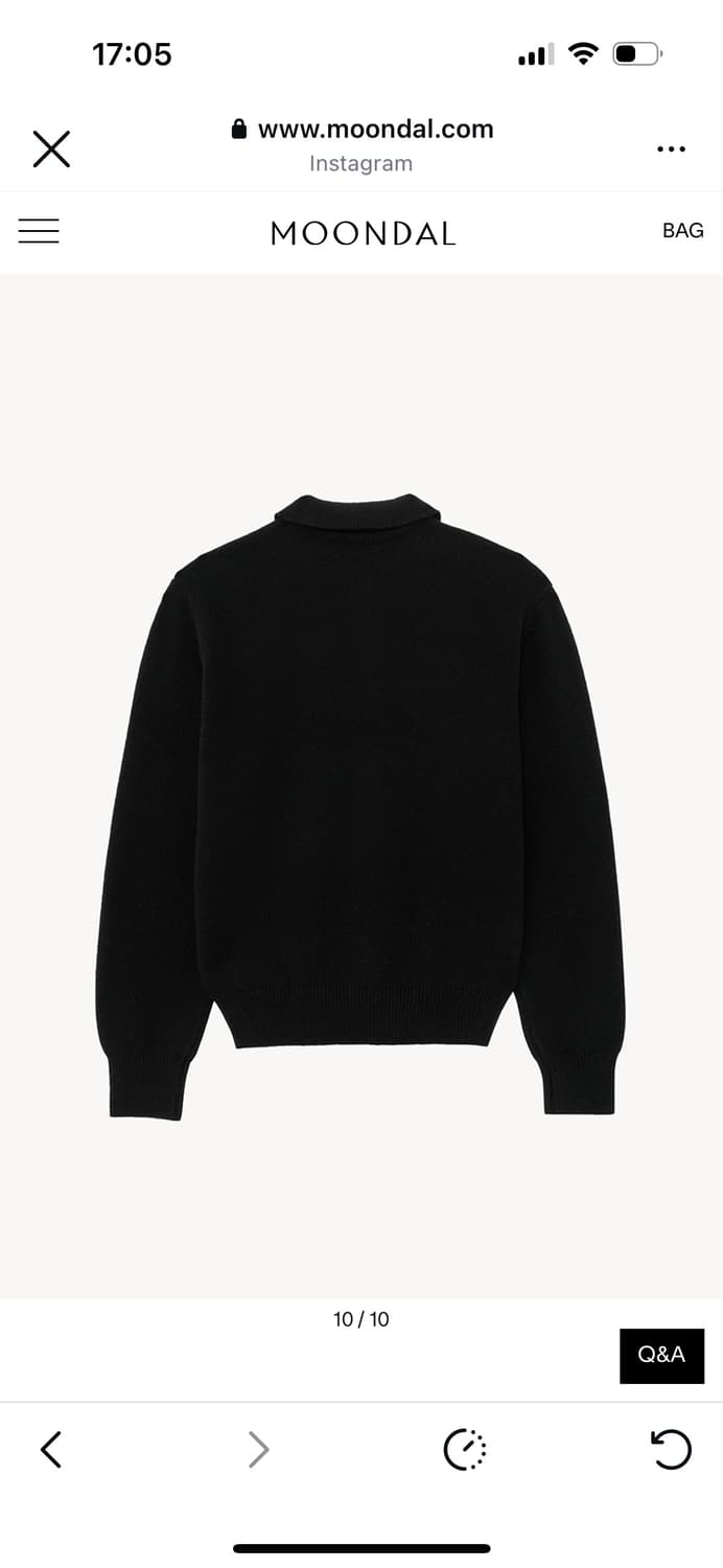Classic Collar Knit in Black 문달 카라 니트  상품이미지3