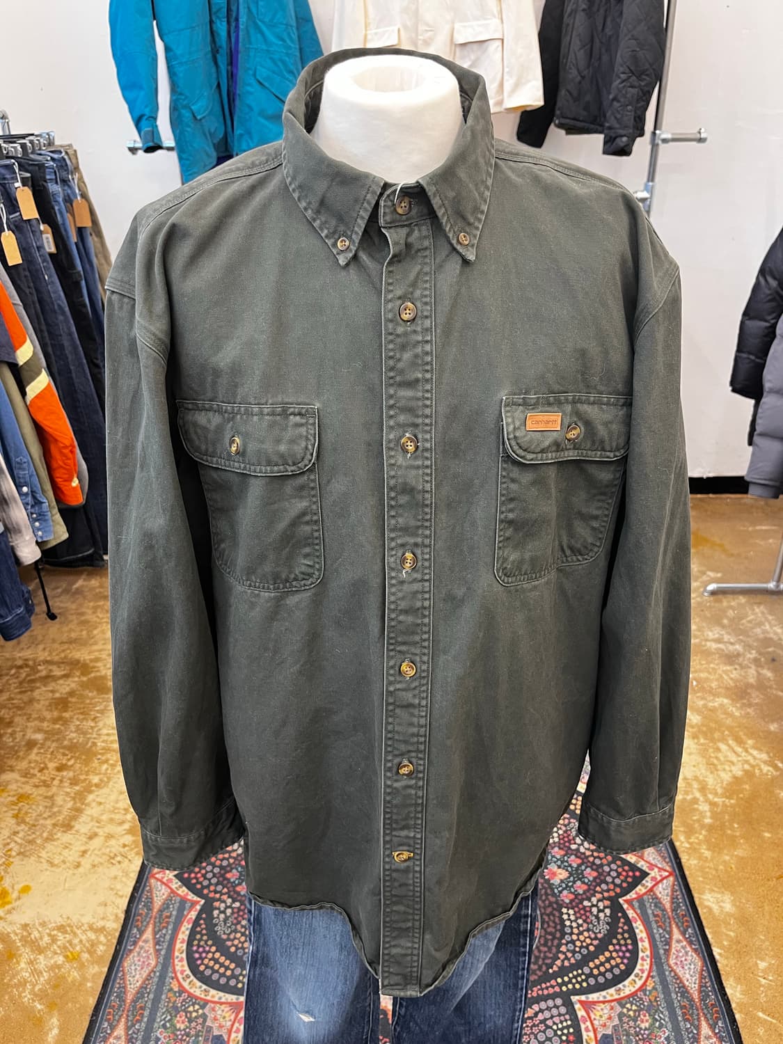 칼하트 워크셔츠 모스그린 상품이미지2