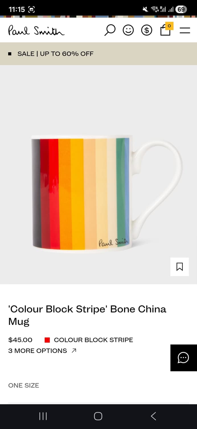 폴 스미스 Paul Smith 머그컵 컬러 블록 스트라이프 상품이미지5