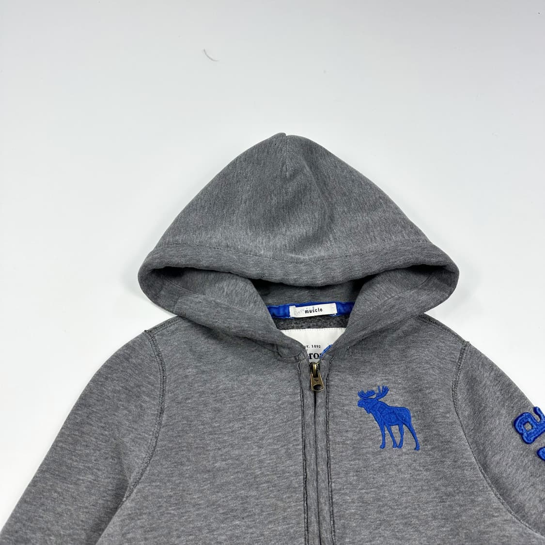 아베크롬비 걸즈 y2k 후드집업 그레이 실측 여성XS 상품이미지2