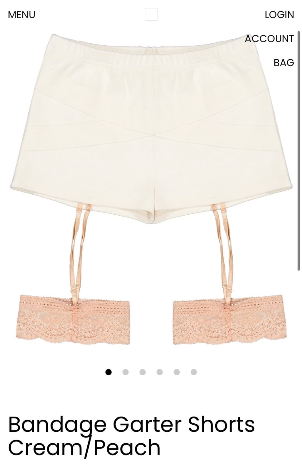 오스하이 Bandage Garter Shorts Cream / Peach 상품이미지1