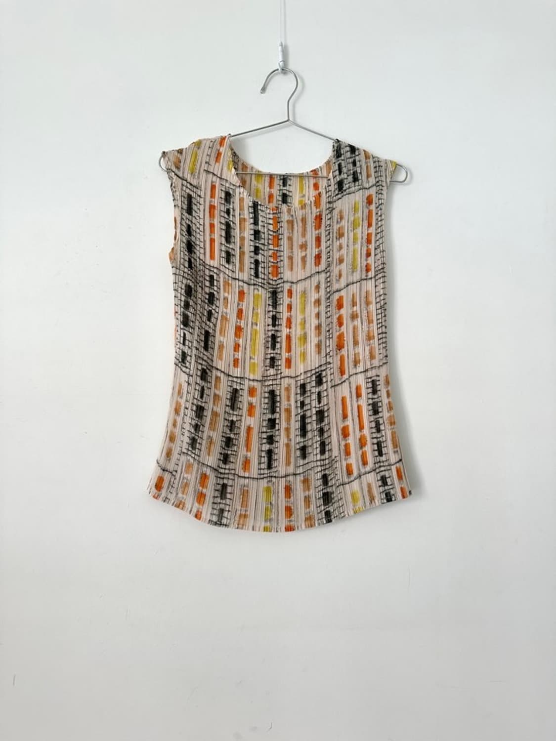 Brush art pleats / beige& green & orange 상품이미지1