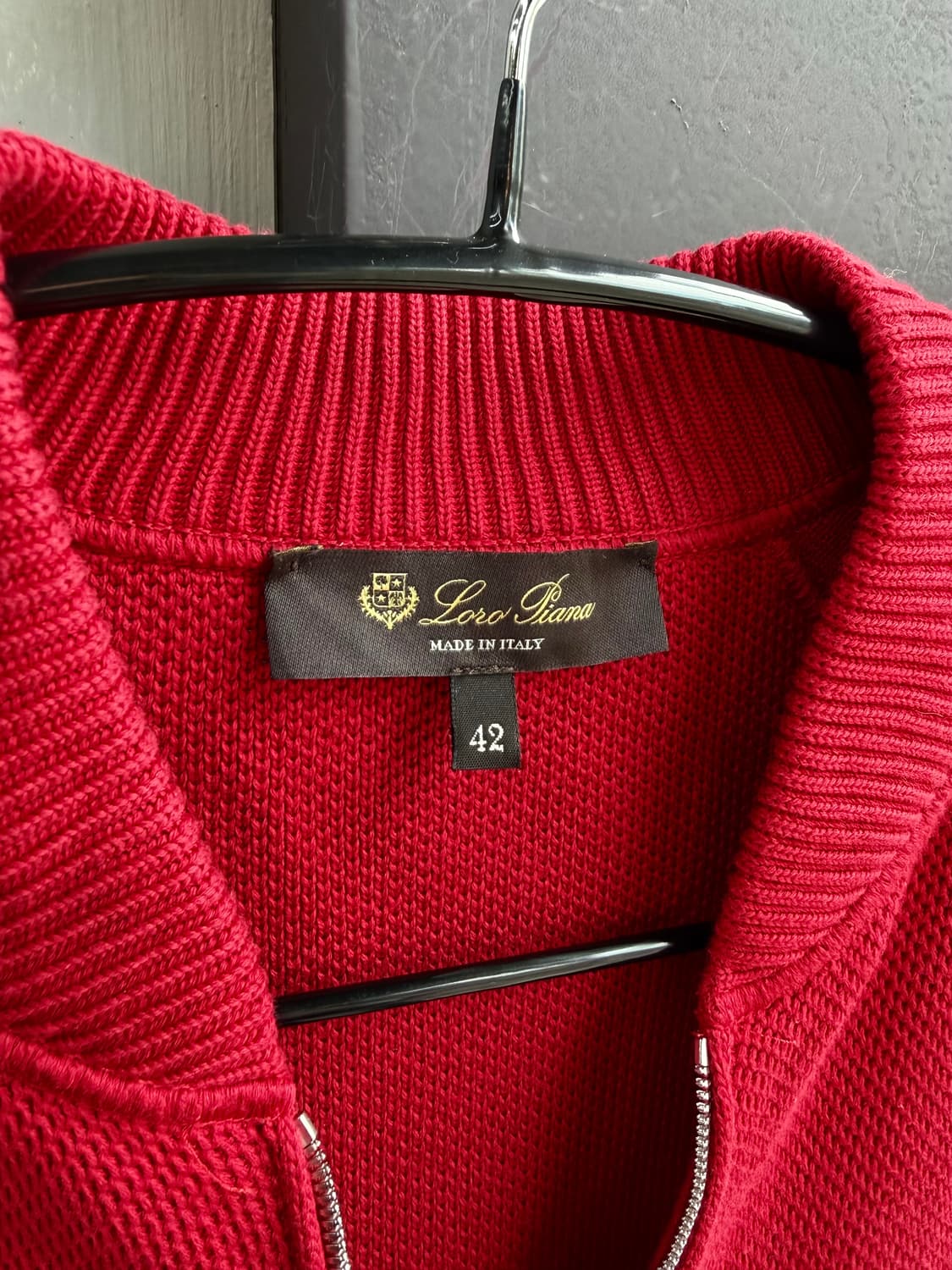42/ 로로피아나 견 블랜딩 와플 니트 집업 상품이미지6