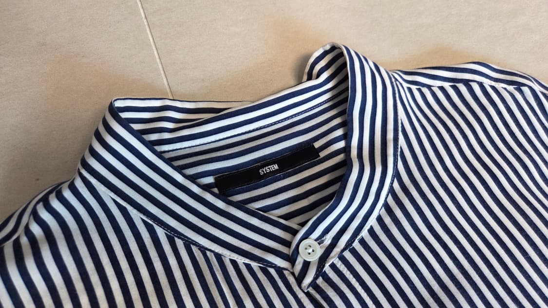 시스템 옴므 차이나 카라 헨리넥 실키 스트라이프 셔츠
 상품이미지3