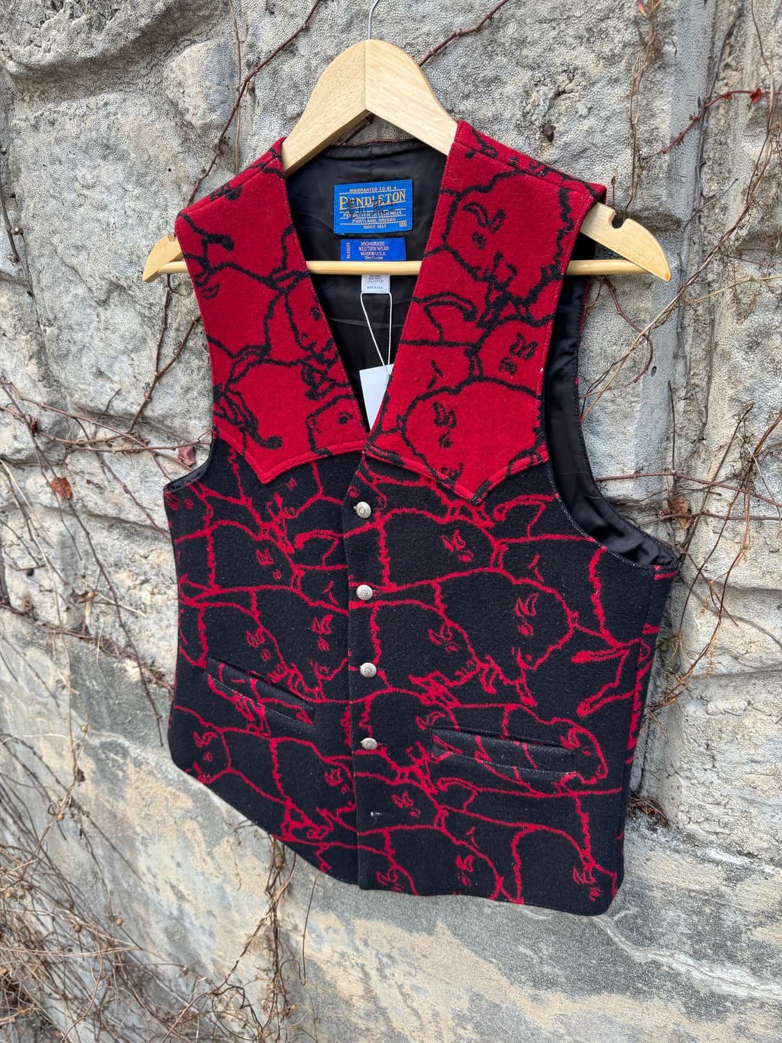 80s 펜들턴 빈티지 웨스턴 나바호 울 베스트 조끼 38 상품이미지3