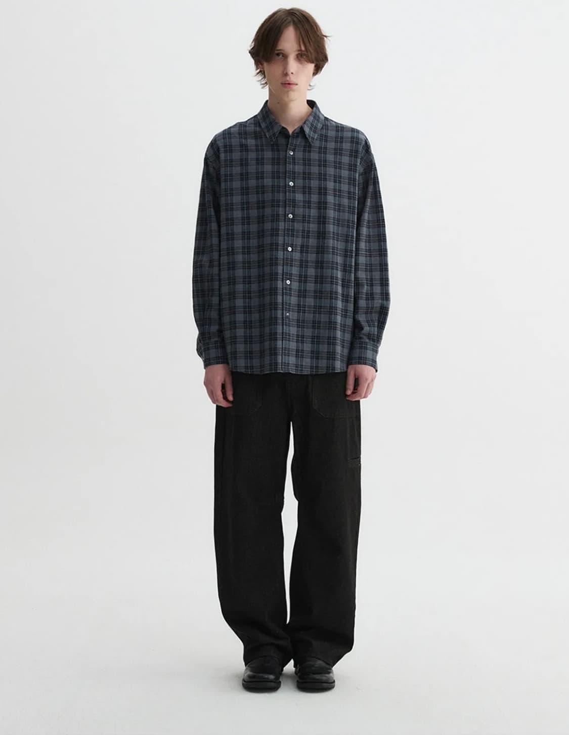 파브레가 오르카 체크 셔츠 (딥 블루, 4) 상품이미지1