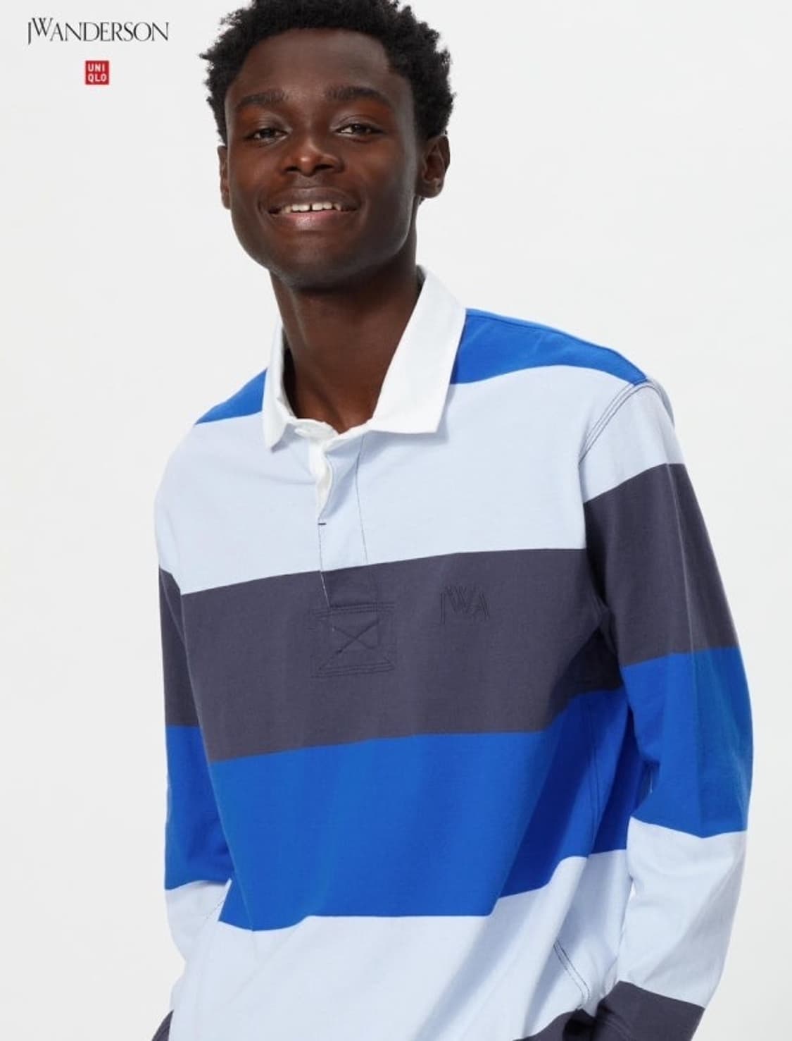 유니클로 x JWA/ 오버사이즈 러거 스트라이프 폴로 셔츠/ XL 상품이미지8