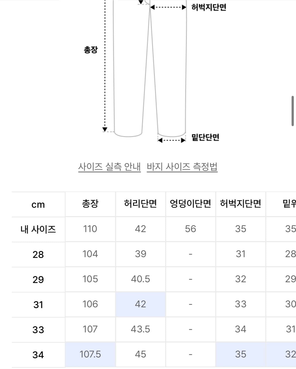 앤더슨벨 셀비지 지퍼 와이드 레그 진 34 상품이미지6