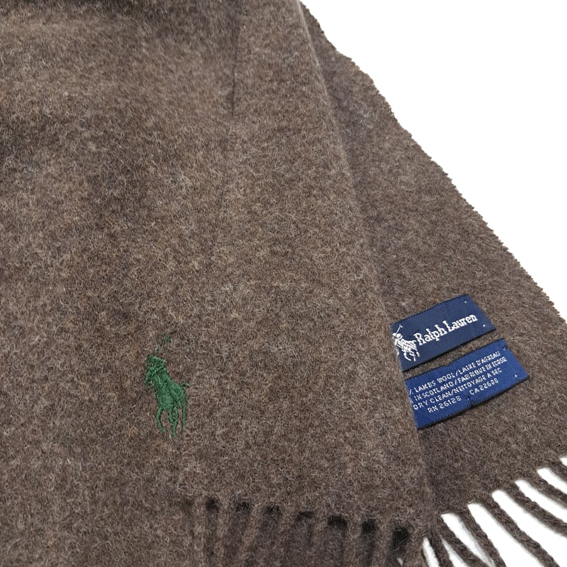 MX409 폴로 스코틀랜드판 램스울 그린포니 브라운 머플러 목도리 상품이미지6